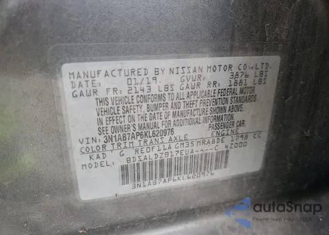 2019 Nissan Sentra S из США, поврежденный, VIN 3N1AB7AP6KL620976